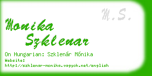 monika szklenar business card